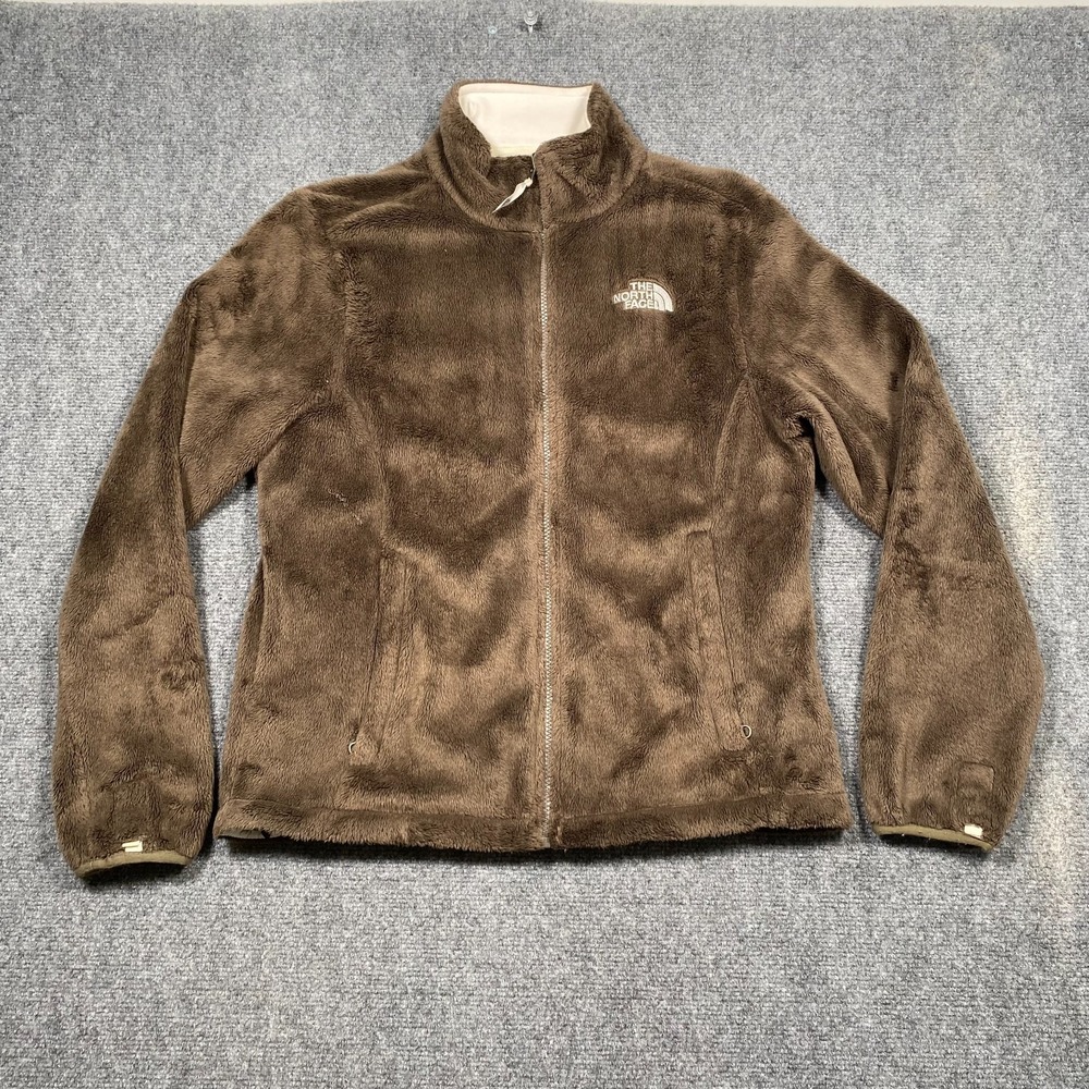 The North Face Jacket Women Med Full Zip Fleece Soft Spell Out Pocket Hip Core